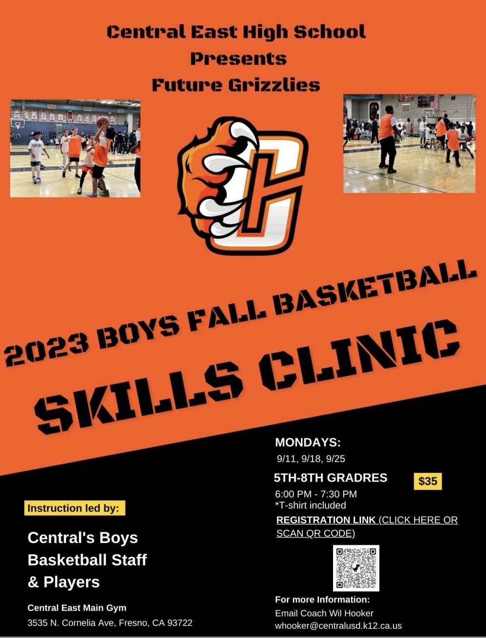 Boys Basketball Skills Clinic Flyer